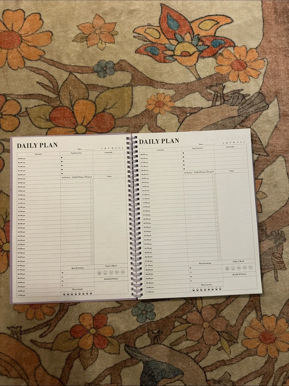 Lavender Spiral Home Office Planner with Decorative Stickers